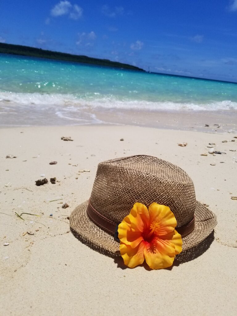 アーティフィシャルフラワーが付いた帽子